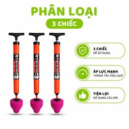 Cây Bơm Thụt Thông Bồn Cầu Tay Cầm Chắc Chắn GD136 - Dụng Cụ Thông Tắc Nhà Vệ Sinh Đầu Cao Su TPR 9