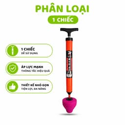 Cây Bơm Thụt Thông Bồn Cầu Tay Cầm Chắc Chắn GD136 - Dụng Cụ Thông Tắc Nhà Vệ Sinh Đầu Cao Su TPR 8