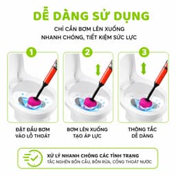 Cây Bơm Thụt Thông Bồn Cầu Tay Cầm Chắc Chắn GD136 - Dụng Cụ Thông Tắc Nhà Vệ Sinh Đầu Cao Su TPR 5