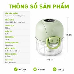 Máy Xay Tỏi Ớt Mini Cầm Tay Lưỡi Dao Sắc Bén Xay Nhuyễn GD139 - Máy Xay Tỏi Ớt Cầm Tay Mini Đa Năng 6
