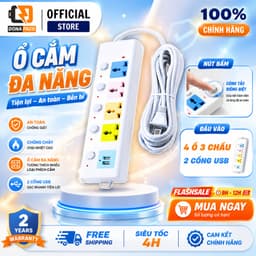 Ổ cắm điện đa năng 7 Cổng có Sạc USB dây dài 3M Và 5M hất Lượng Cao 100% Chính Hãng 1