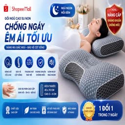 Gối Ngủ Chống Đau Cổ Vai Gáy Dệt Kim Lõi Bông Xơ Cao Cấp [ Hàng Nhập Khẩu ] 2