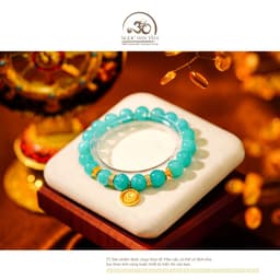 Ngọc Đan Tâm - Vòng Tay Amazonite 9mm 5A Phối Charm Mặt Dây Chuyền 12 Con Giáp Vòng Xoay Đính Đá 3