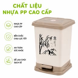 Thùng Rác Nhựa Vuông Nắp Bật Việt Nhật GD75 - Thùng Rác Đạp Chân Việt Nhật Ngăn Mùi Hiệu Quả 3
