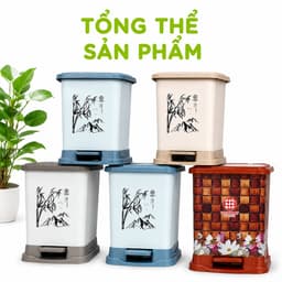 Thùng Rác Nhựa Vuông Nắp Bật Việt Nhật GD75 - Thùng Rác Đạp Chân Việt Nhật Ngăn Mùi Hiệu Quả 2