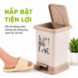 Thùng Rác Nhựa Vuông Nắp Bật Việt Nhật GD75 - Thùng Rác Đạp Chân Việt Nhật Ngăn Mùi Hiệu Quả 6
