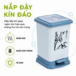 Thùng Rác Nhựa Vuông Nắp Bật Việt Nhật GD75 - Thùng Rác Đạp Chân Việt Nhật Ngăn Mùi Hiệu Quả 4