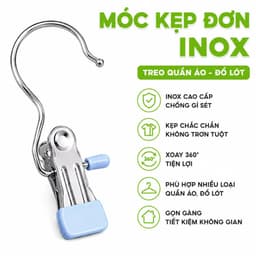 Móc Phơi Đồ Lót Chống Gió Tiện Lợi Kẹp Đơn Inox GD84 - Móc Kẹp Inox Treo Tất Vớ Chịu Lực Chống Gỉ 2