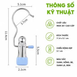 Móc Phơi Đồ Lót Chống Gió Tiện Lợi Kẹp Đơn Inox GD84 - Móc Kẹp Inox Treo Tất Vớ Chịu Lực Chống Gỉ 6