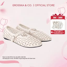 [EROSSKA] - Giày búp bê nữ lưới quai ngang kiểu dáng đơn giản cao 1cm màu kem - EL065 1