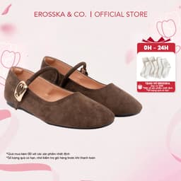 [Erosska] - Giày mary jane da lộn thanh lịch tôn dáng vintage nữ tính kiểu cổ điển êm chân - EL082 1