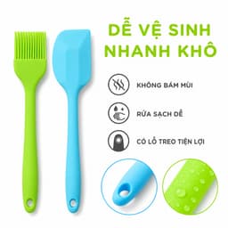 Chổi Quét Dầu, Ướp Gia Vị Silicon Chịu Nhiệt GD106 - Phới Dẹt Trộn Bột Đảo Thức Ăn Chống Dính 5