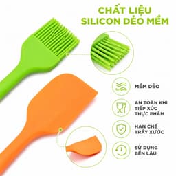 Chổi Quét Dầu, Ướp Gia Vị Silicon Chịu Nhiệt GD106 - Phới Dẹt Trộn Bột Đảo Thức Ăn Chống Dính 7
