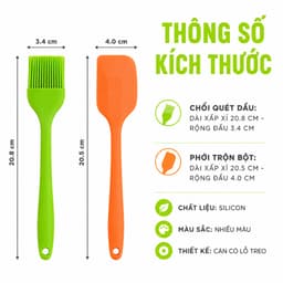 Chổi Quét Dầu, Ướp Gia Vị Silicon Chịu Nhiệt GD106 - Phới Dẹt Trộn Bột Đảo Thức Ăn Chống Dính 6