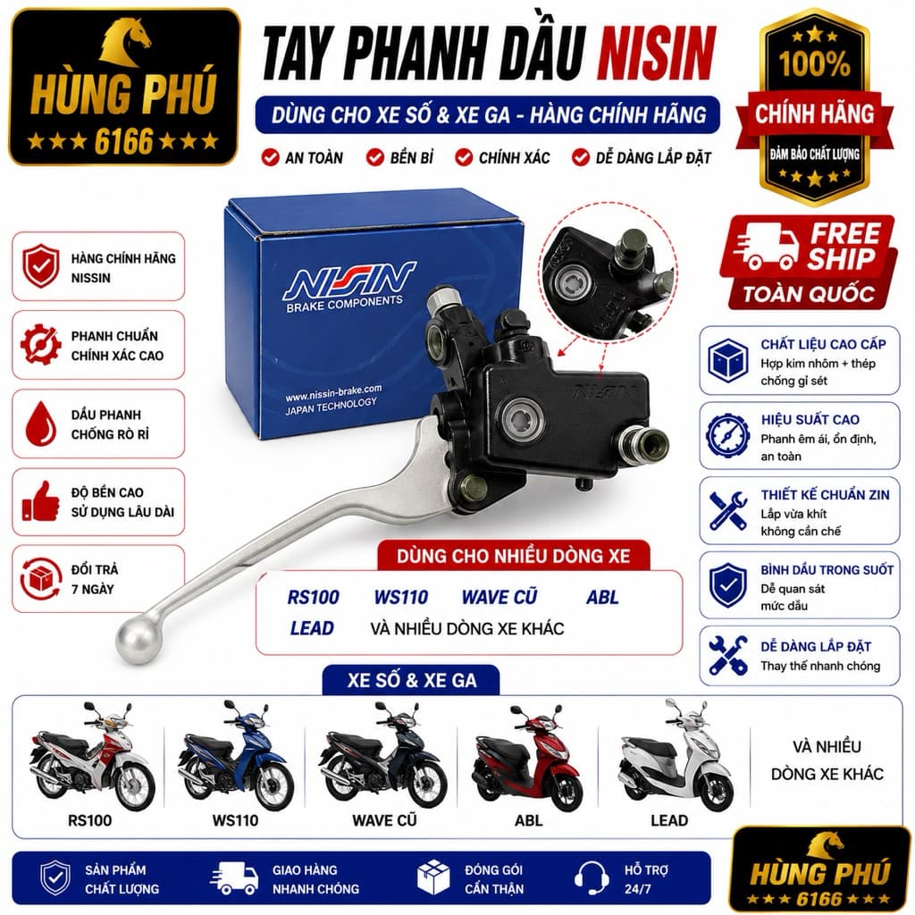 Tay phanh dầu (thắng) nisin các dòng xe