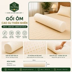 Gối Ôm Cao Su Thiên Nhiên Aniva Bedding 20x100cm - Latex 100% Tự Nhiên, Đàn Hồi Cao, Thoáng Khí, Không Xẹp Lún 2