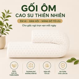 Gối Ôm Cao Su Thiên Nhiên Aniva Bedding 20x100cm - Latex 100% Tự Nhiên, Đàn Hồi Cao, Thoáng Khí, Không Xẹp Lún 4