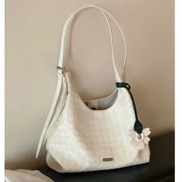 BST Charm Hoa - Túi Da Đan Tote Charm Hoa Quai Đôi Vintage Siêu Xinh 4