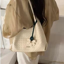 BST Charm Hoa - Túi Da Đan Tote Charm Hoa Quai Đôi Vintage Siêu Xinh 7
