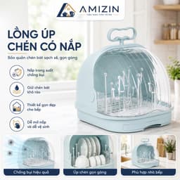AMIZIN KHAY ÚP LY NẮP HOKORI 1356 ÚP LY CHỐNG BỤI CÓ NẮP ĐẬY  NHỰA VIỆT Nhật AMIZIN 1