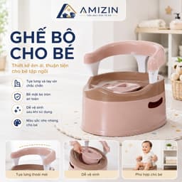 Bô vệ sinh cho bé có ngai tựa lưng Việt Nhật - Dụng cụ vệ sinh tiện lợi cho bé nhiều màu sắc AMIZIN 1