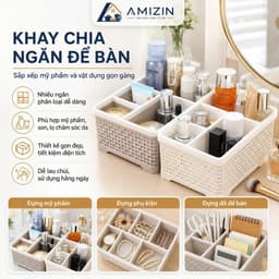 Khay đựng đồ 4 ngăng tiện ích.Chất liệu nhựa PP an toàn.Phù hợp đựng mọi đồ vặt 1