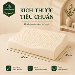 Gối Cao Su Thiên Nhiên Gợn Sóng Aniva Bedding  - Nâng Đỡ Cổ Vai Gáy, Thoáng Khí, Đàn Hồi Cao 2