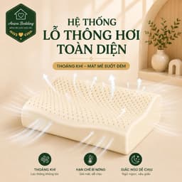 Gối Cao Su Thiên Nhiên Gợn Sóng Aniva Bedding  - Nâng Đỡ Cổ Vai Gáy, Thoáng Khí, Đàn Hồi Cao 4