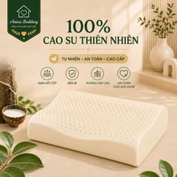 Gối Cao Su Thiên Nhiên Gợn Sóng Aniva Bedding  - Nâng Đỡ Cổ Vai Gáy, Thoáng Khí, Đàn Hồi Cao 5