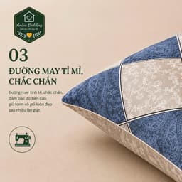 Vỏ Gối Nằm Cotton Thắng Lợi Aniva Bedding Size 40x60, 50x70 - Áo Gối Cotton Mềm Mịn, Thoáng Khí, Bền Đẹp 2