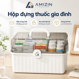 Hộp Đựng Thuốc 3 Tầng, Hộp Đựng Thuốc, Đồ Y Tế Gia Đình Có Tay Cầm, Khóa Đóng Mở An Toàn Q080 1