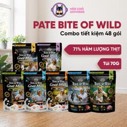 [COMBO 48 GÓI TIẾT KIỆM] Pate Sữa Dê Bite Of Wild 70g Cho Mèo Bổ Sung Dinh Dưỡng-Méo Chò Uni 1
