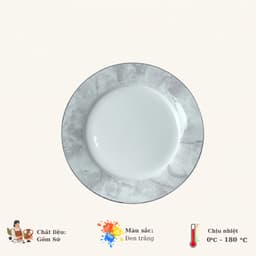 Bộ Tô Chén Đĩa Sứ Ăn Cơm Gồm 21 Sản Phầm Họa Tiết Vân Đá Tặng Kèm 5 Thìa Sứ , 1 Thìa Canh Sứ 7
