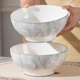 Bộ Tô Chén Đĩa Sứ Ăn Cơm Gồm 21 Sản Phầm Họa Tiết Vân Đá Tặng Kèm 5 Thìa Sứ , 1 Thìa Canh Sứ 8