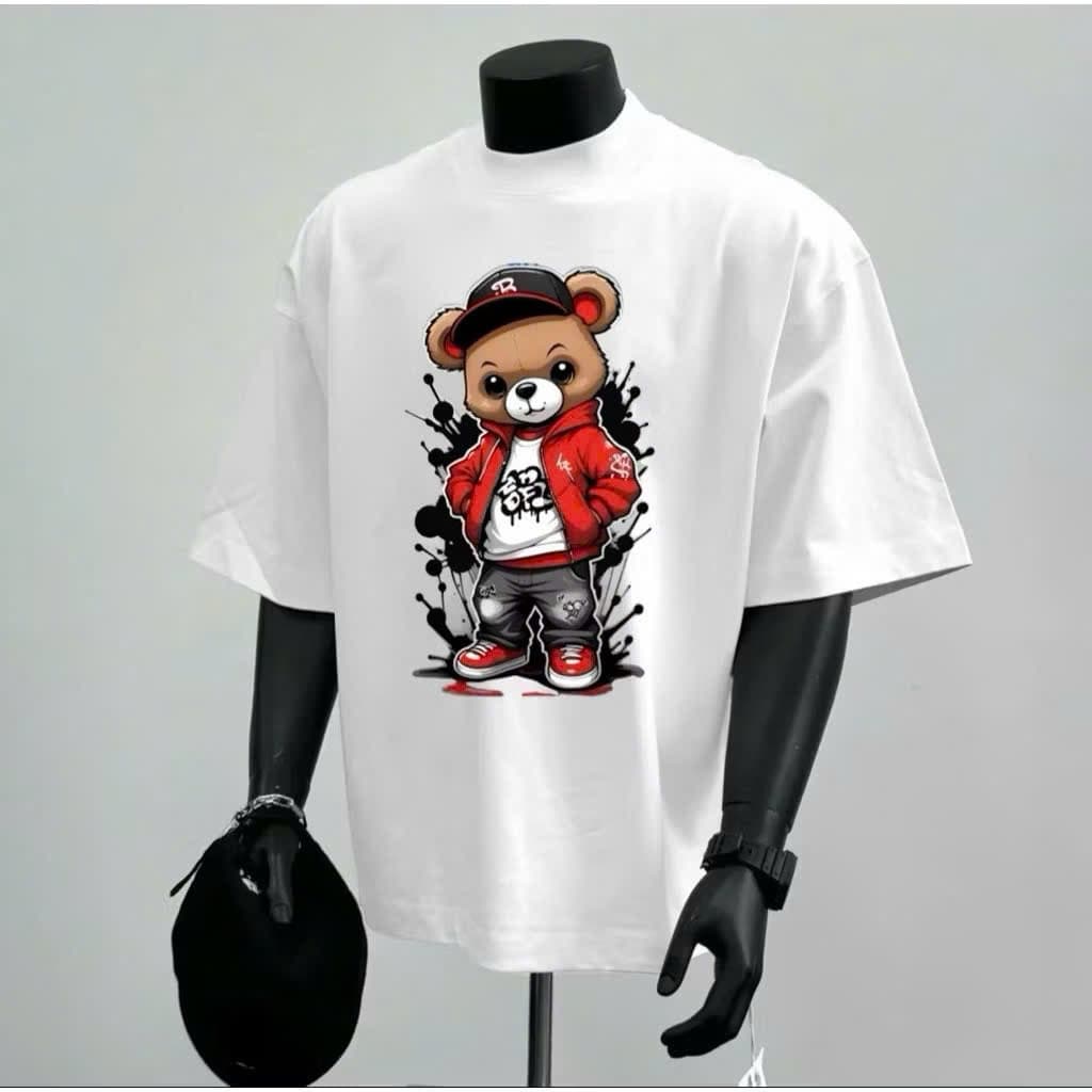 Áo Thun Bear Nam Nữ Form Rộng Vải Cotton 2c Dày Dặn đứng Form