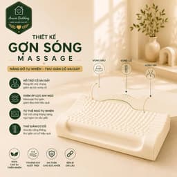 Gối Cao Su Thiên Nhiên Gợn Sóng Massage Aniva Bedding 45x65cm - Nâng Đỡ Cổ Vai Gáy, Thoáng Khí, Đàn Hồi Tốt 3