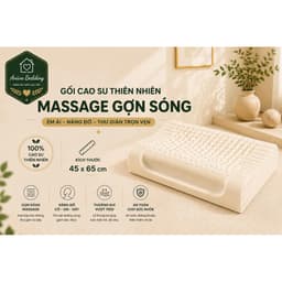 Gối Cao Su Thiên Nhiên Gợn Sóng Massage Aniva Bedding 45x65cm - Nâng Đỡ Cổ Vai Gáy, Thoáng Khí, Đàn Hồi Tốt 4