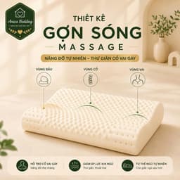 Gối Cao Su Thiên Nhiên Gợn Sóng Massage Aniva Bedding 45x65cm - Nâng Đỡ Cổ Vai Gáy, Thoáng Khí, Đàn Hồi Tốt 2