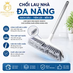 Cây quét sàn nhà tắm PTLUXURY đa năng 2 trong 1 chổi cọ nhà vệ sinh và gạt nước chổi gạt nước cán dài 125 cm 1