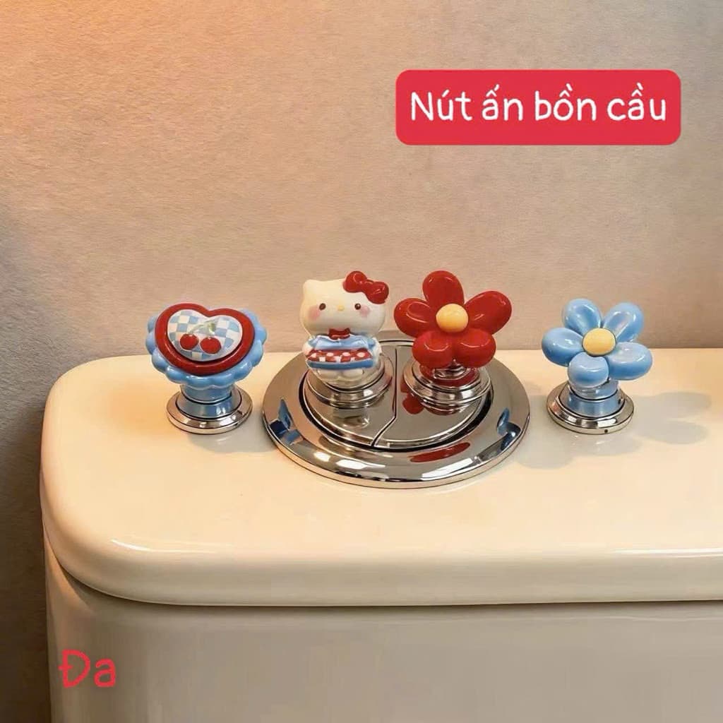 Nút Ấn Bồn Cầu Decor Hình Bông Hoa Trái Tim Tiện Lợi Hỗ Trợ Bảo Vệ Móng Tay Cực Đẹp (đ.a)