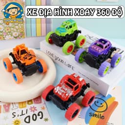 Bộ 4 xe đồ chơi ô tô địa hình xoay 360 độ, phát triển khả năng vận động cho bé. 6