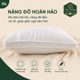Gối Nằm Lông Vũ Nhân Tạo Aniva Bedding Cao Cấp 40x60cm 45x65cm Êm Ái Đàn Hồi Tốt Không Xẹp Lún 5
