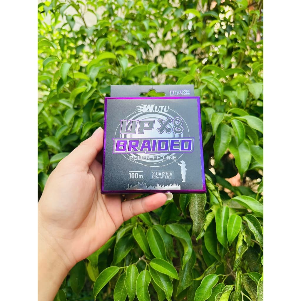 "Dây Câu Cá WuTu UP X8 BRAIDED 100M Màu Trắng-Tím Xanh Mẫu Mới - Chất Lượng Cao"