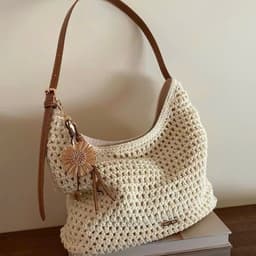 BST Hè - Túi Chio Tote Lưới Đan Charm Hoa HS407 1