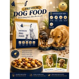 (Bao 10kg )Hạt Gemlucky Thức ăn hạt cao cấp dành cho chó mọi lứa tuổi Mix 5 Toping 4