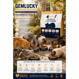 Hạt Gemlucky Thức ăn hạt cao cấp dành cho mèo mọi lứa tuổi Mix 8 Toping 5