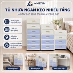Tủ Nhựa Để Đồ 4 5 6 tầng có ngăn kéo Đa Năng, Kệ Để Đồ Tiện Lợi 1