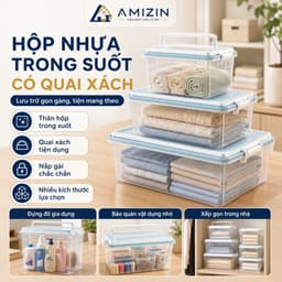 Hộp đựng đồ đa năng, thực phẩm có quai xách 6521 nhựa Việt Nhật 1