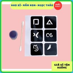 Bảng 20 bộ tranh dán xăm, có kèm mực tô cho bé 2