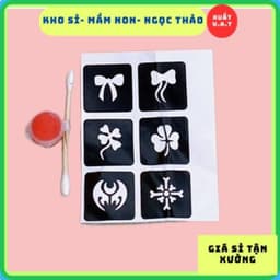 Bảng 20 bộ tranh dán xăm, có kèm mực tô cho bé 4